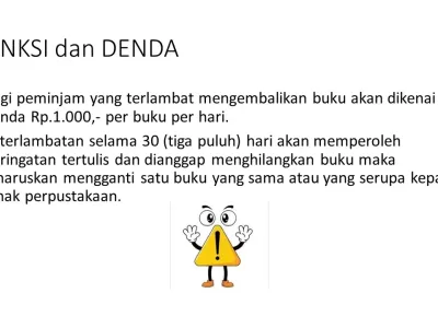 SANKSI DAN DENDA PERPUSTAKAAN CAKRA BUANA SDN KEDUNGUTER 01